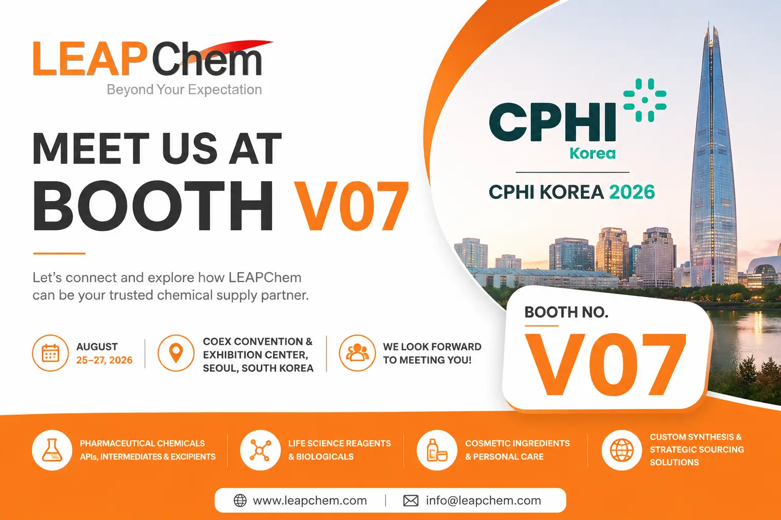 Meet LEAPChem At CPHI Korea 2026 – Booth V07